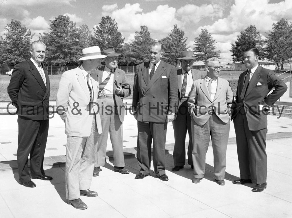 Mayor and others inspecting Olympic Pool