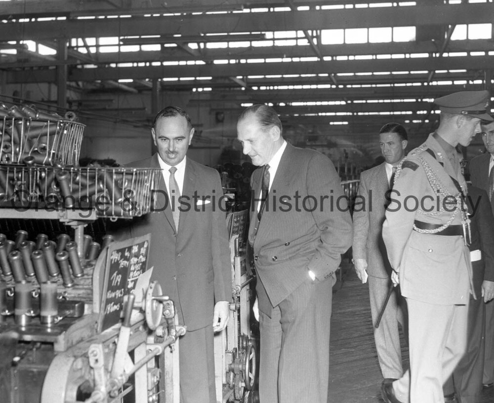 NSW Governor Sir Eric Woodward visits Woollen Mills