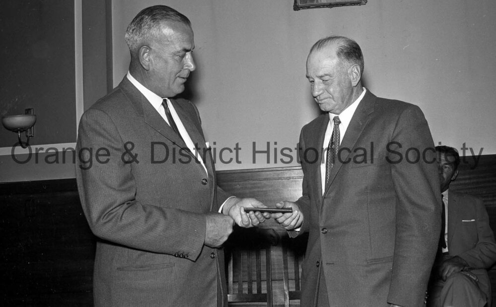 Presentation to Mr Schuback, retired from police