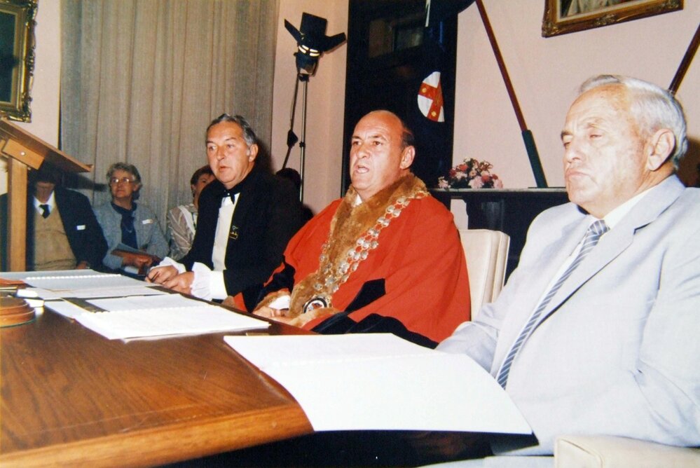 Orange City Council Town Clerk Max Boss, Mayor Tim Sullivan and City Engineer Ross Mackellar, Orange, NSW