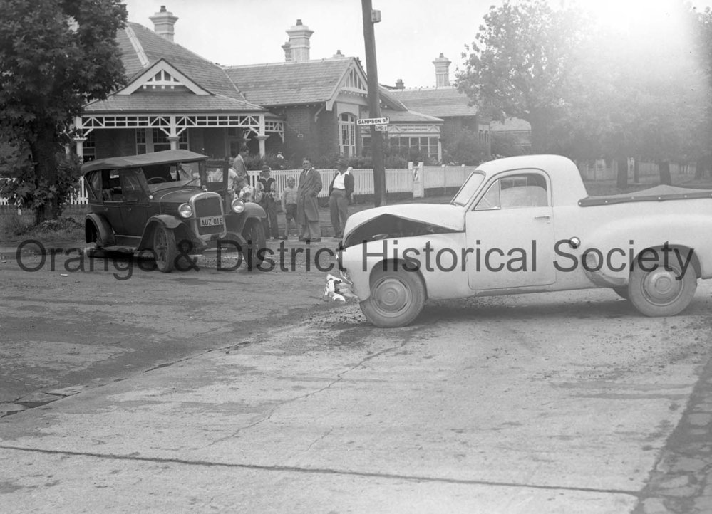 Cars after collision corner Summer|Sampson street