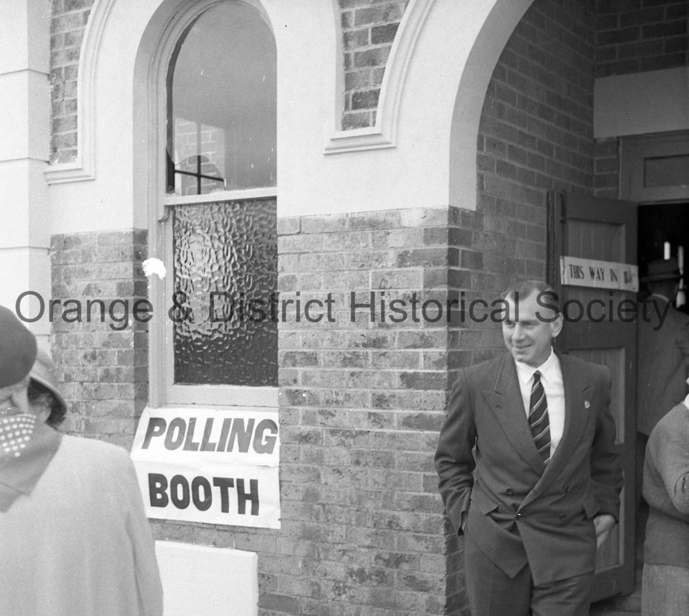 Candidate Charles Cutler at polling booth