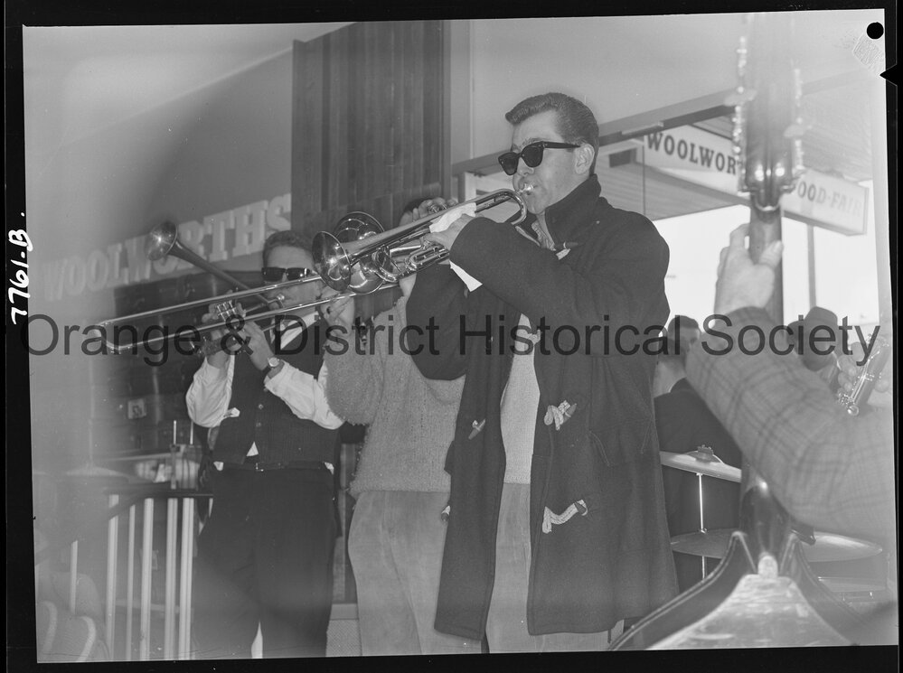 Graeme Bell's jazz band at Woolworths
