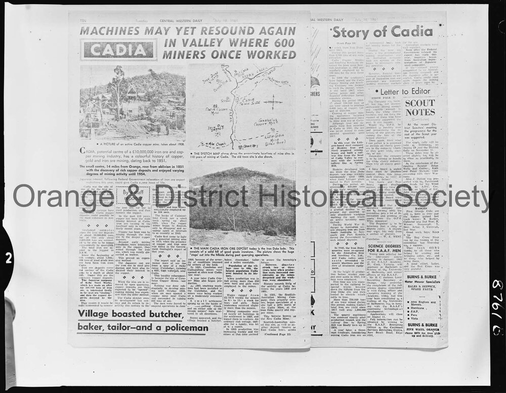 Copy Cadia newspaper article