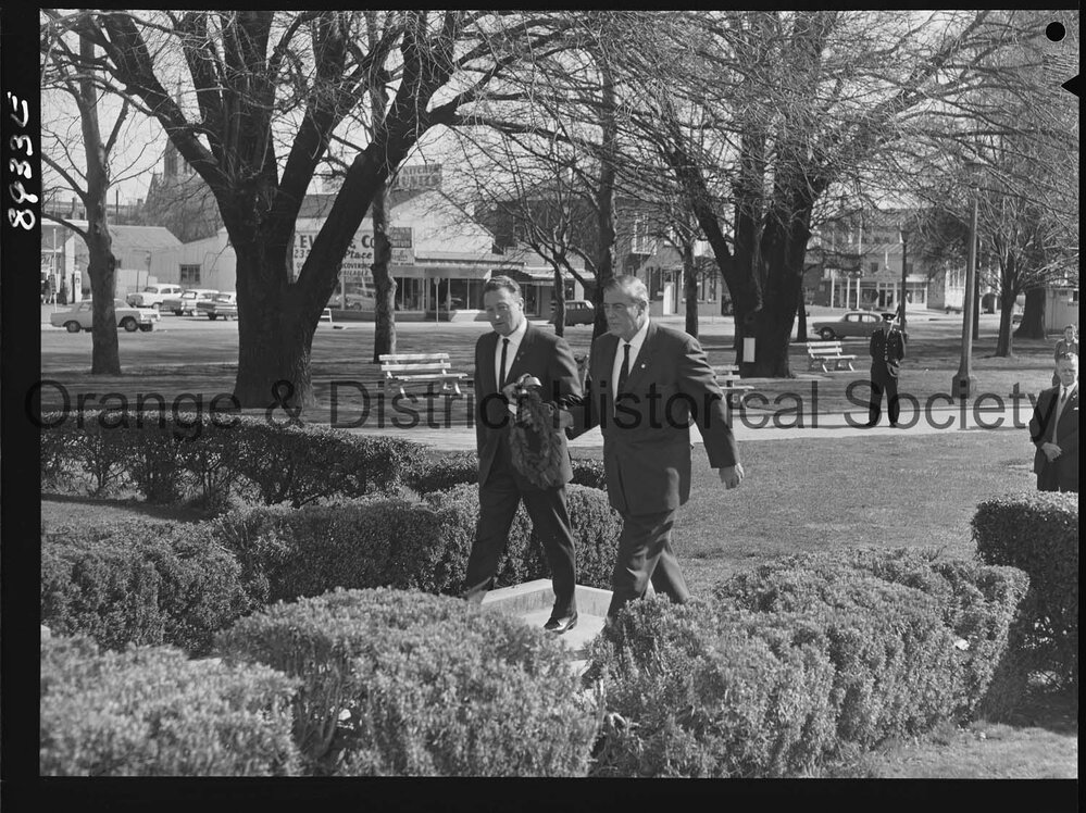 Major T Irwin and Lieutenant L Smith, army escort