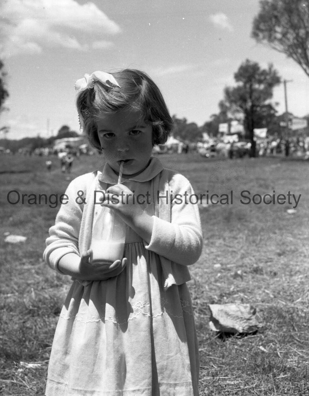 Girl drinking milk at Field Days