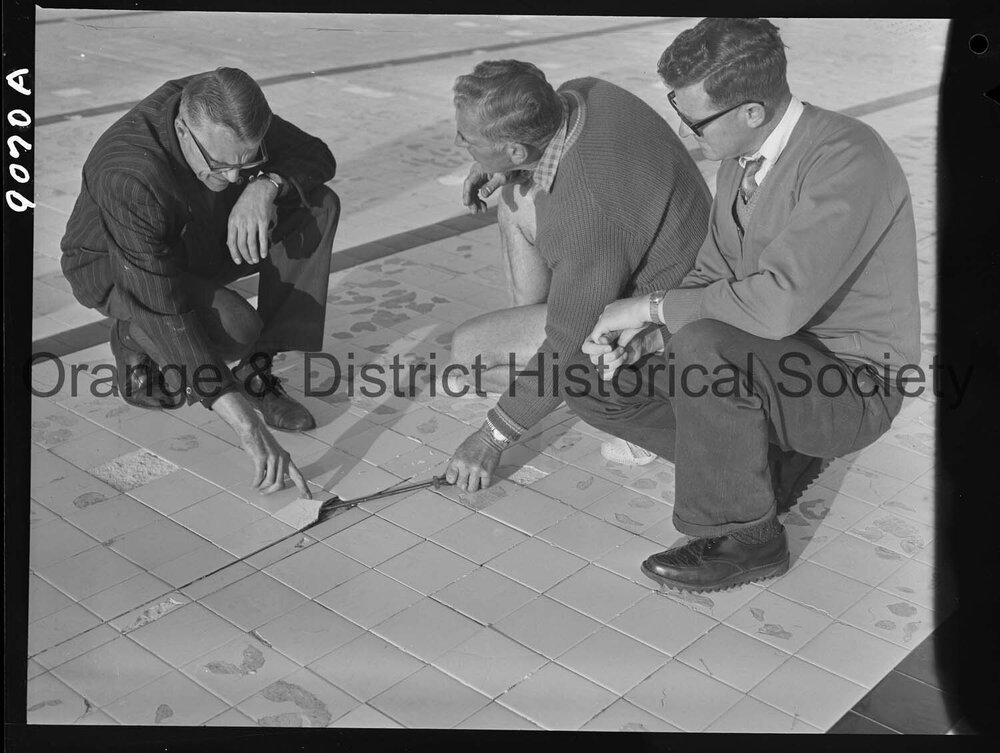 Inspecting Olympic pool