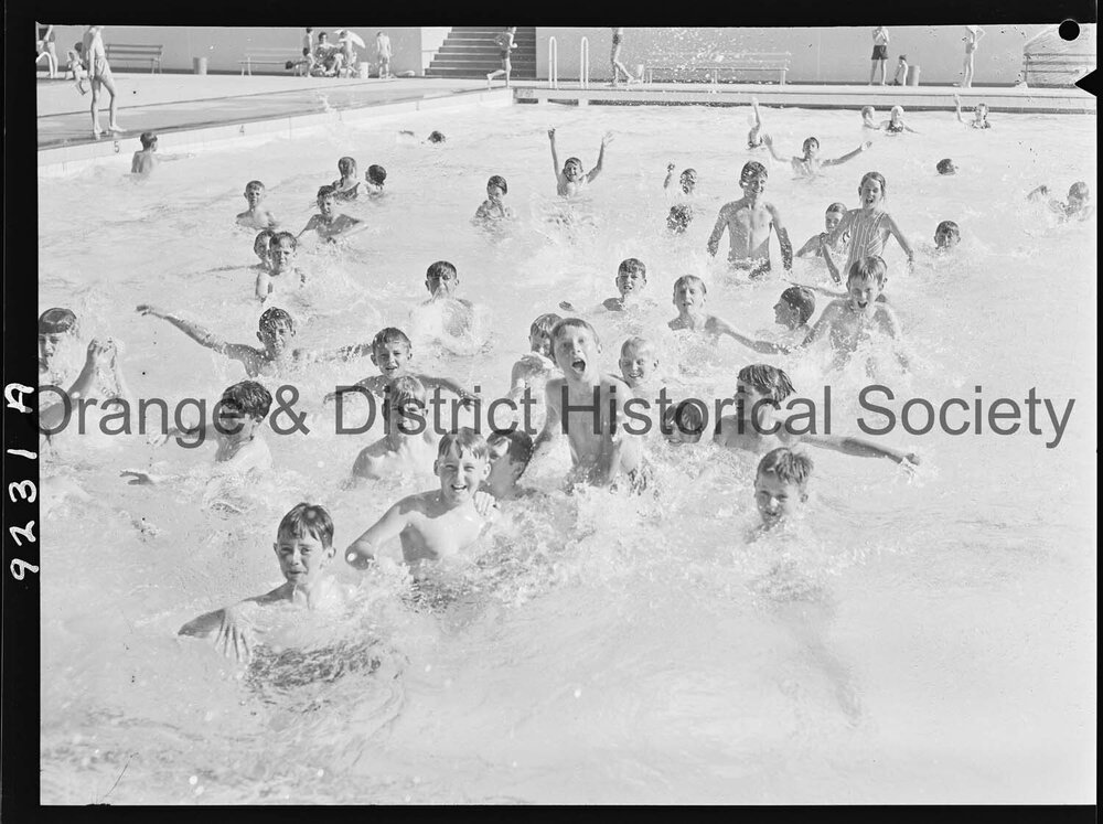 Swimmers at Olympic pool