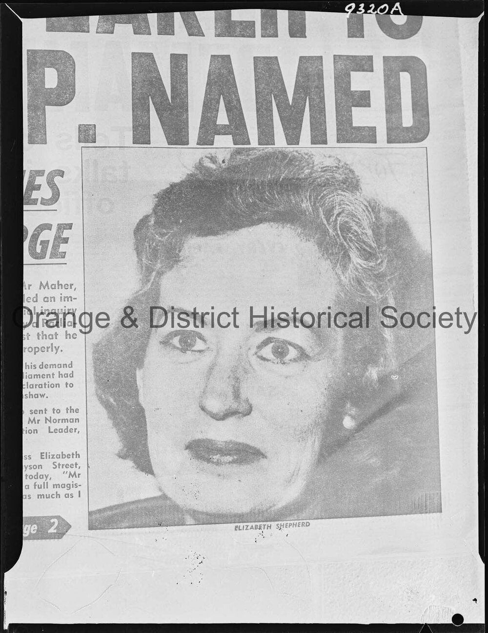 Copy Miss Elizabeth Shepherd