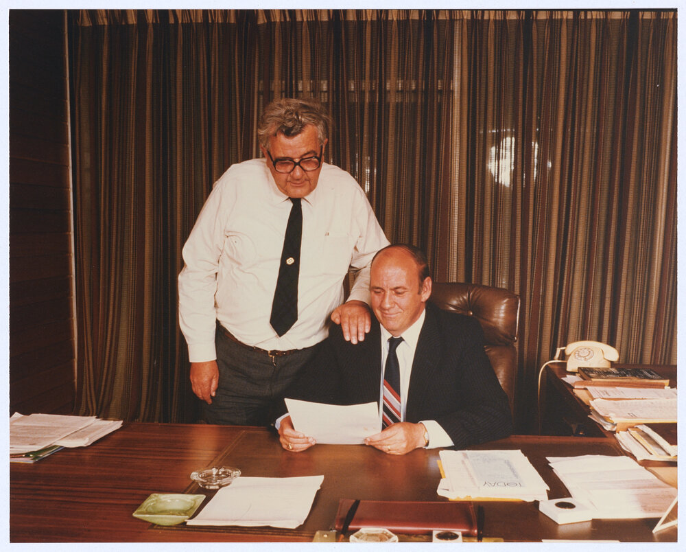 Town Clerk Bill Marshall (left) and and Mayor Tim Sullivan