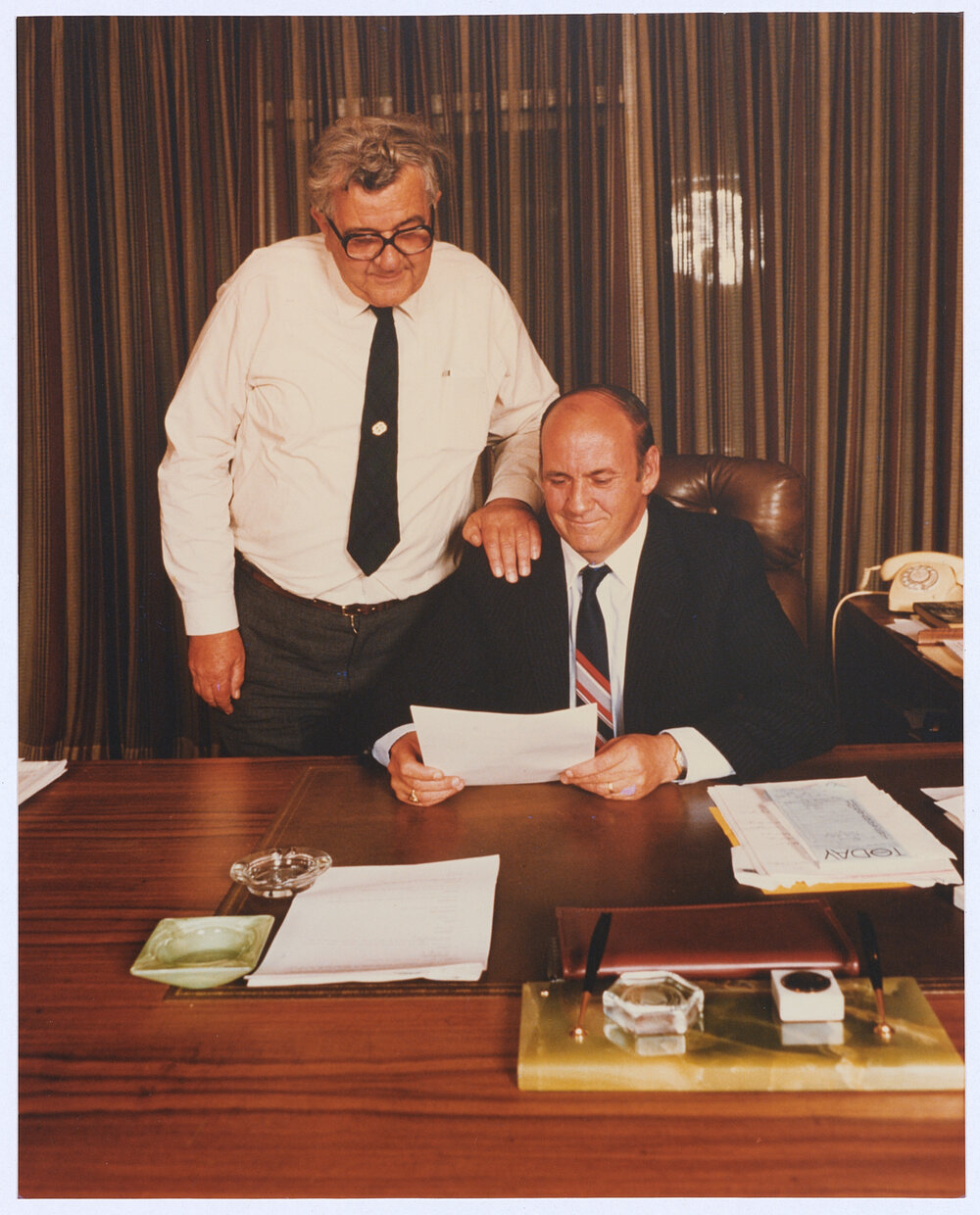 Town Clerk Bill Marshall (left) and and Mayor Tim Sullivan