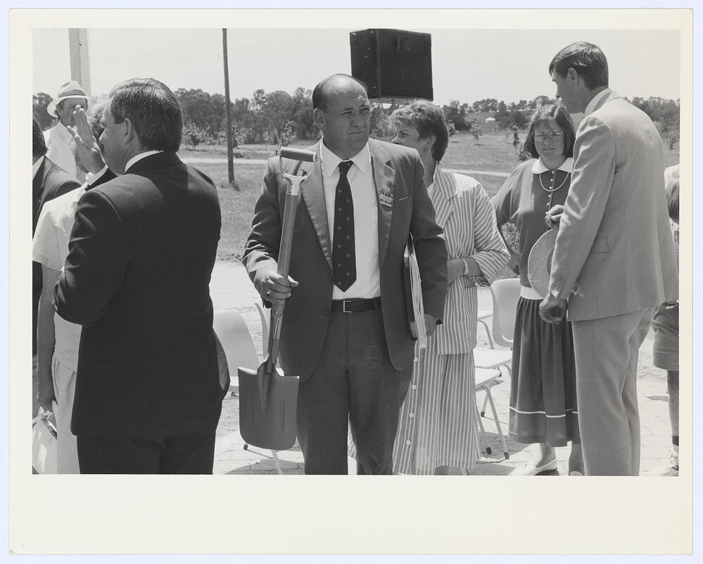 Mayor Tim Sullivan at the Orange Botanic Gardens turning of the sod ceremony