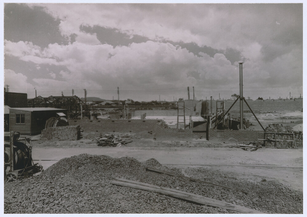 Where it all began: work starts on building the Orange Small Arms Factory in 1942.