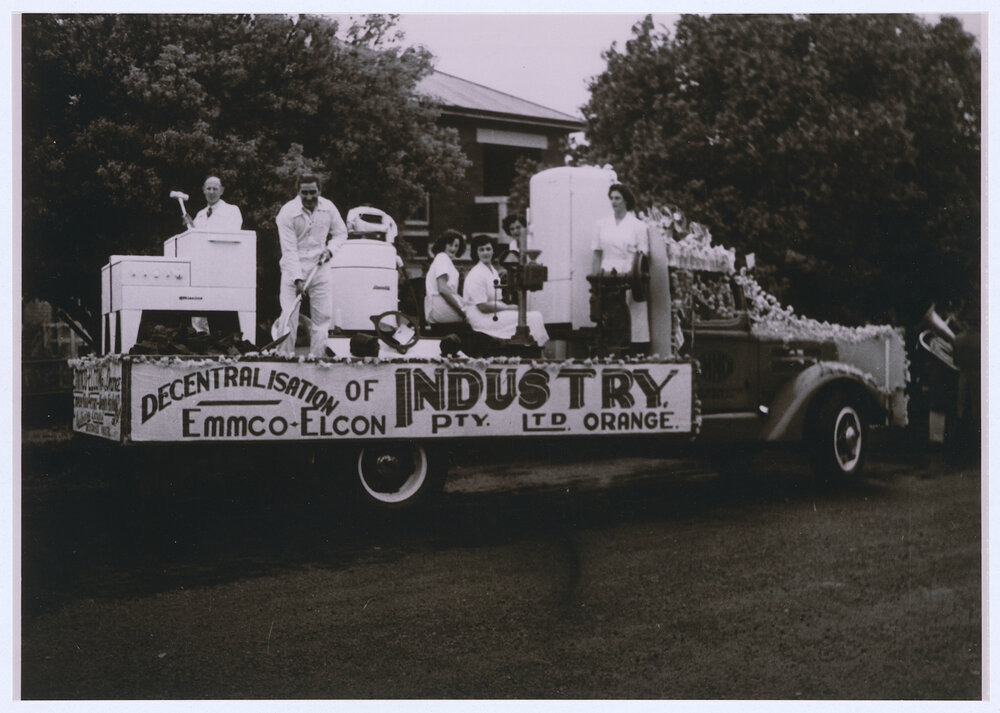 Emmco factory float, Cherry Blossom Festival, Orange