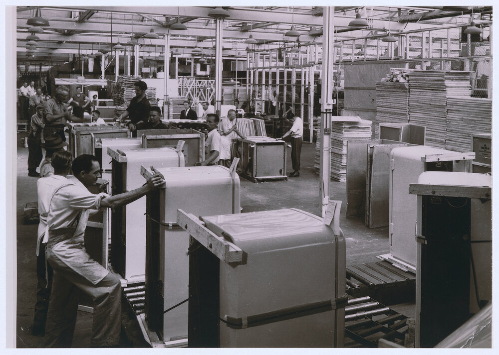 Refrigerator assembly at the Emmco factory, Orange