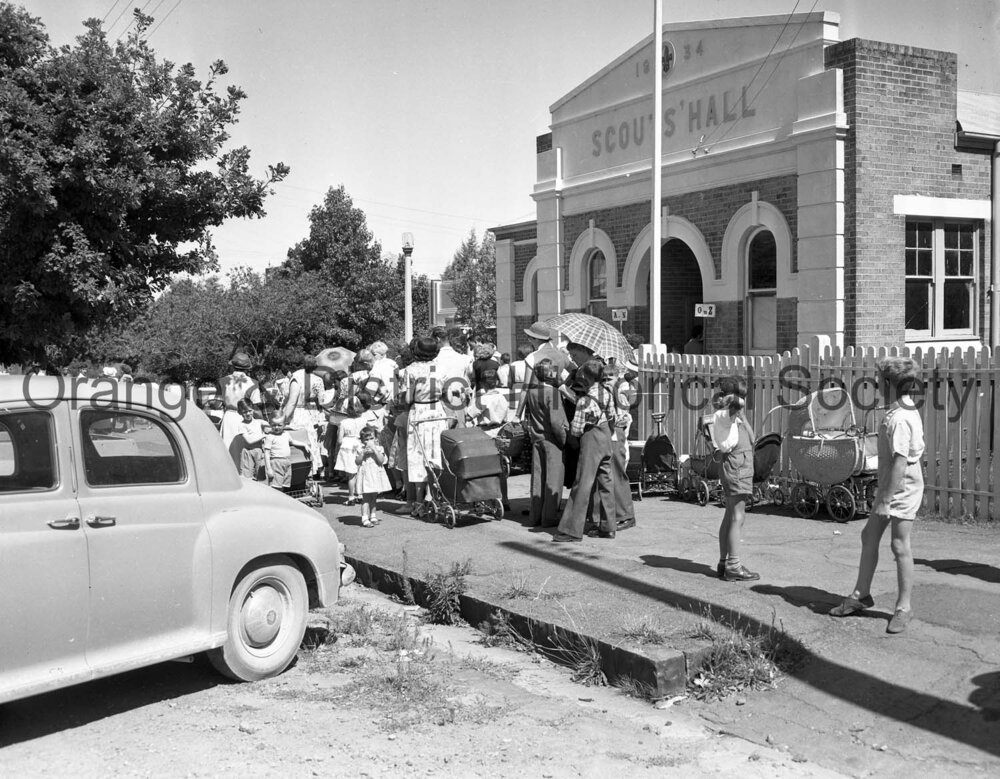 People outside Scout Hall