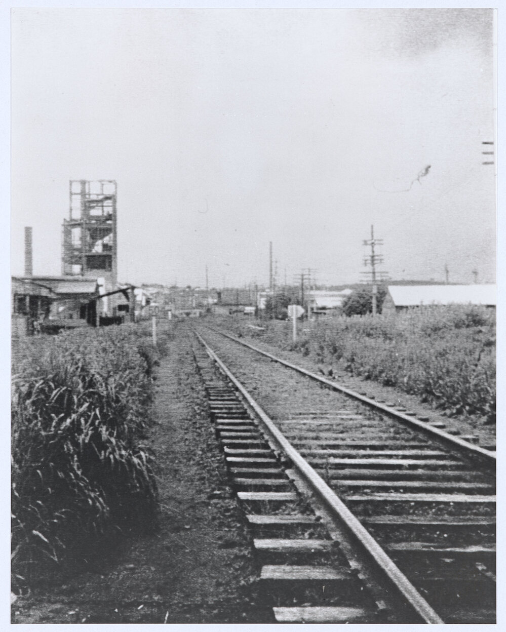 Orange railway line near the gas works