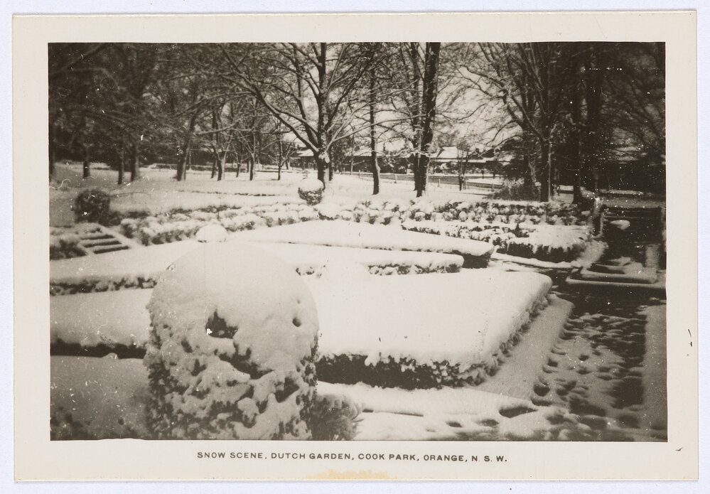 Snow Scene, Dutch Garden, Cook Park, Orange