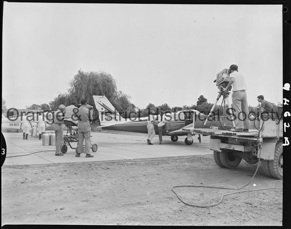 ABC Televison crew film at Barrett's Milk Pasteurising Factory 