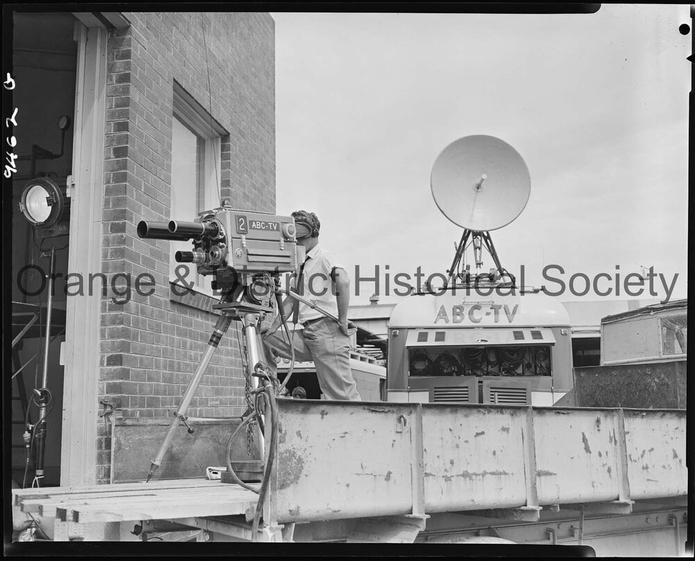 ABC Televison crew film at Barrett's Milk Pasteurising Factory 