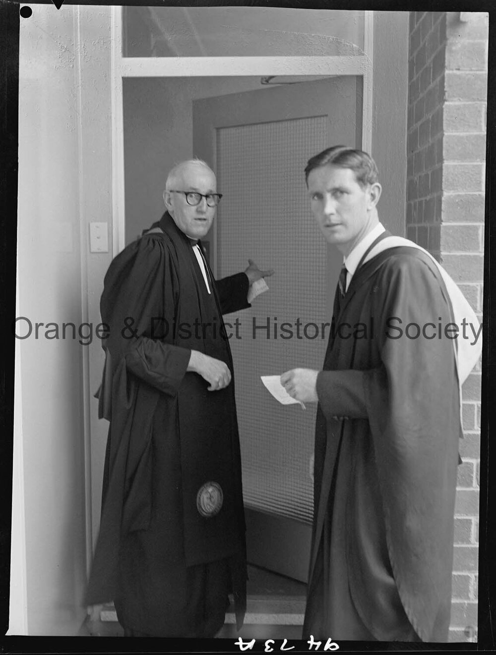 Reverend Dr W F Hambly and Wolaroi Headmaster David Prest