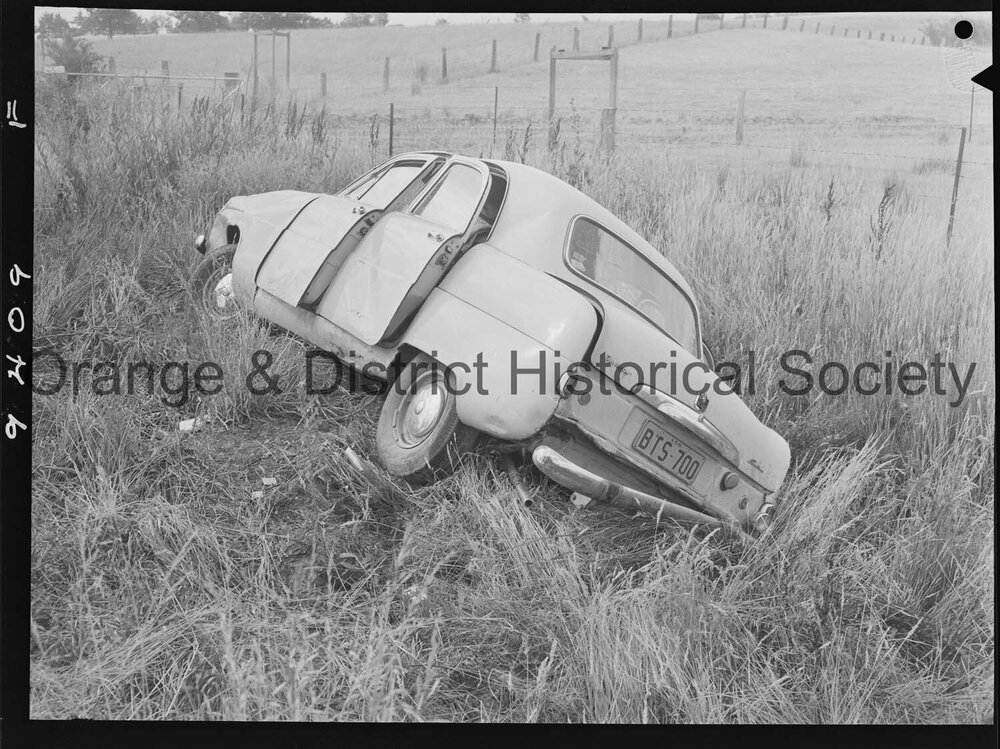 Sedan overturned on Bathurst Road