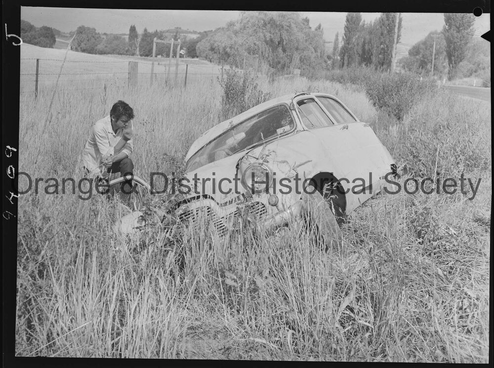 Sedan overturned on Bathurst Road