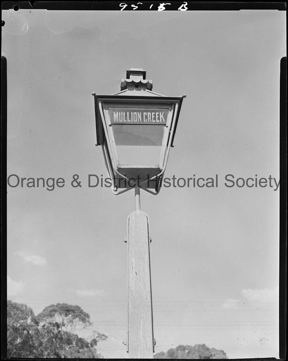 Mullion Creek railway station lamp