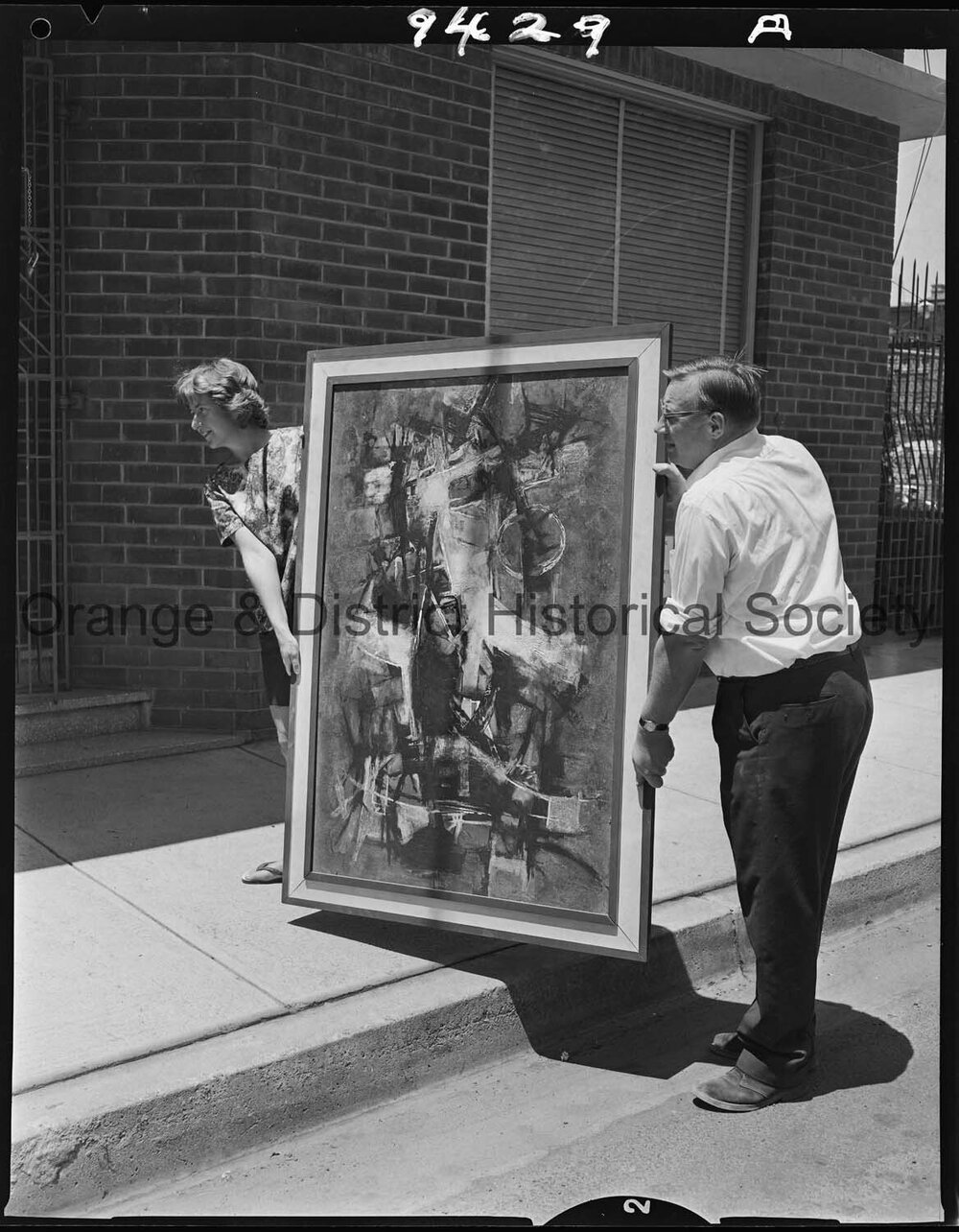 Unloading paintings for the art exhibition