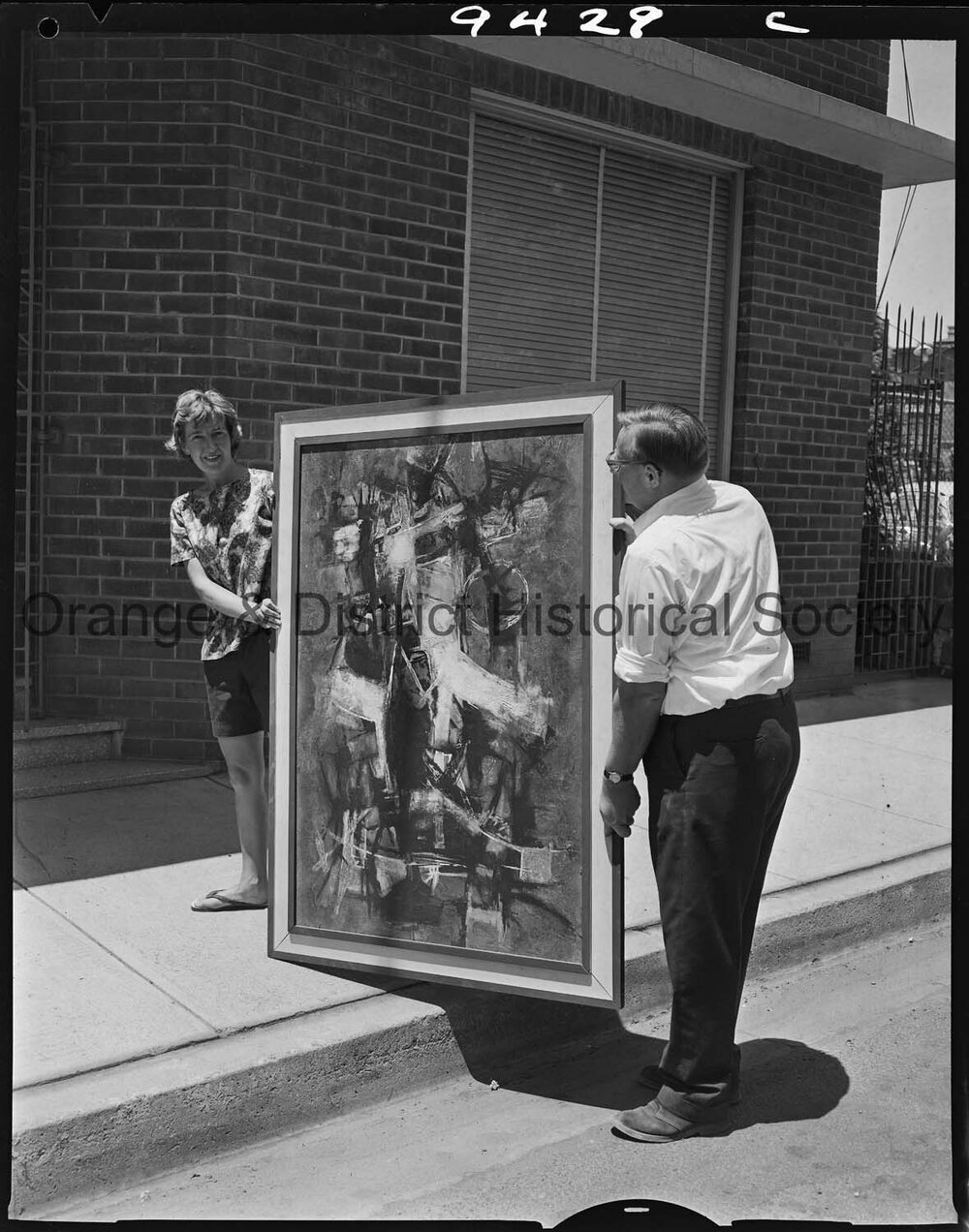 Unloading paintings for the art exhibition