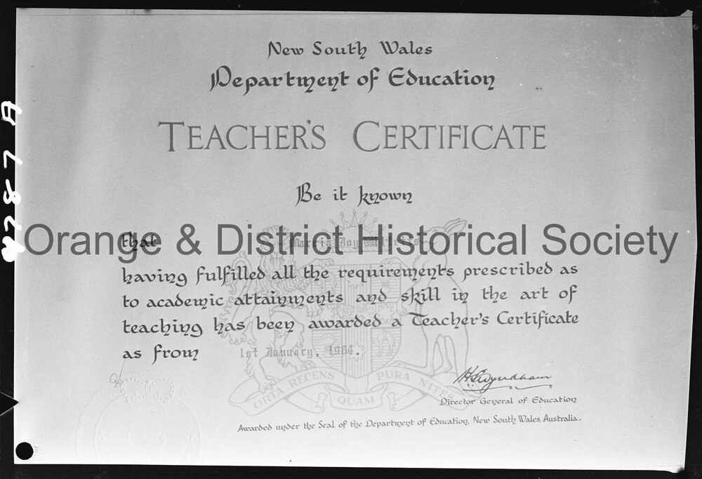 Copy Teacher's Certificate