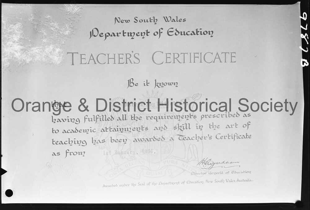 Copy Teacher's Certificate