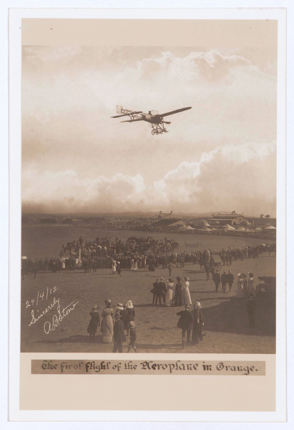 The first flight of the aeroplane in Orange