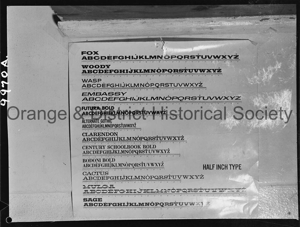 Copy fonts for Mr McGregor Central Western Daily