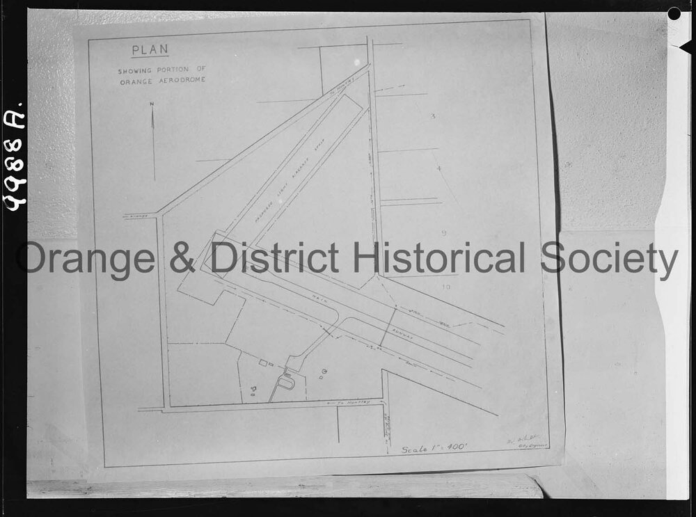 Copy plan of section of Orange Aerodrome