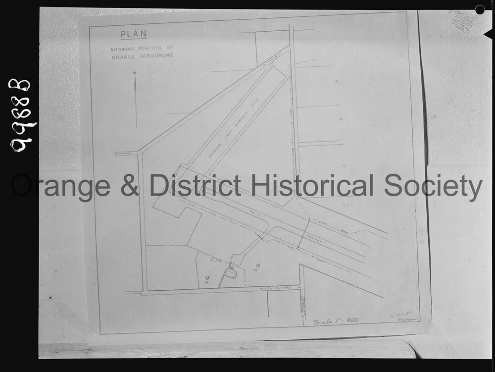 Copy plan of section of Orange Aerodrome