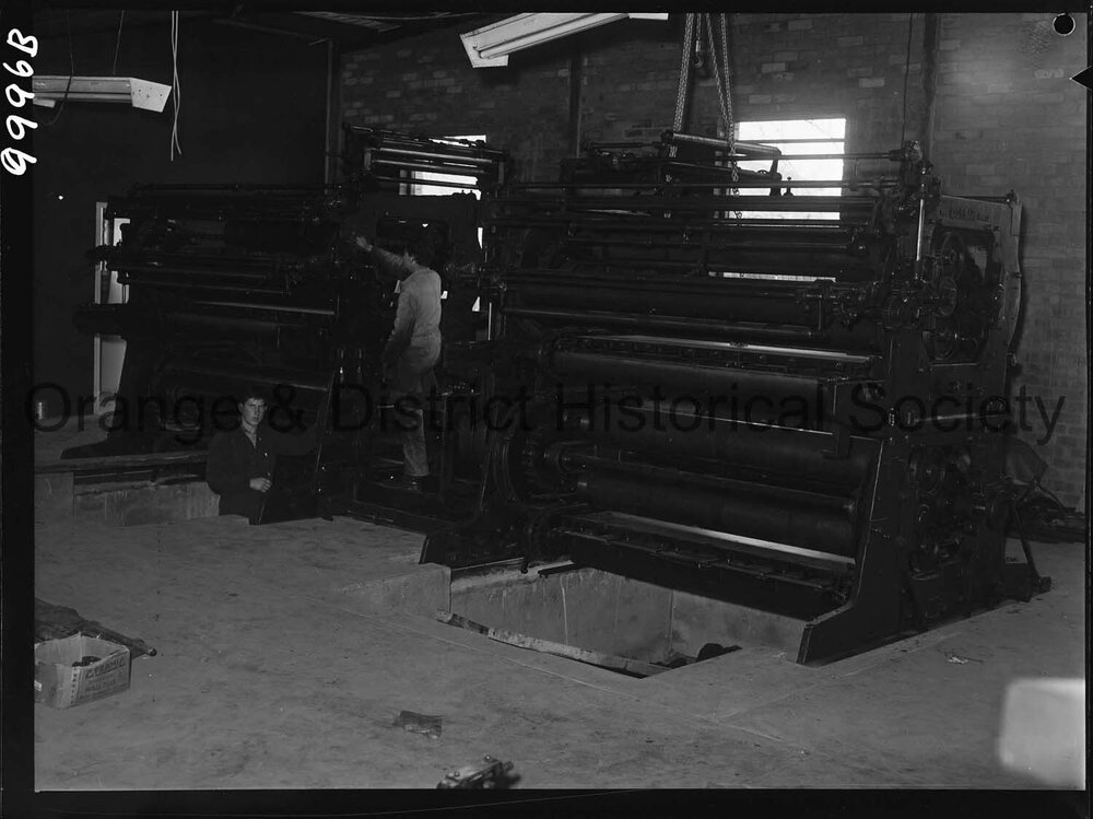 Installing the new printing press at the Central Western Daily