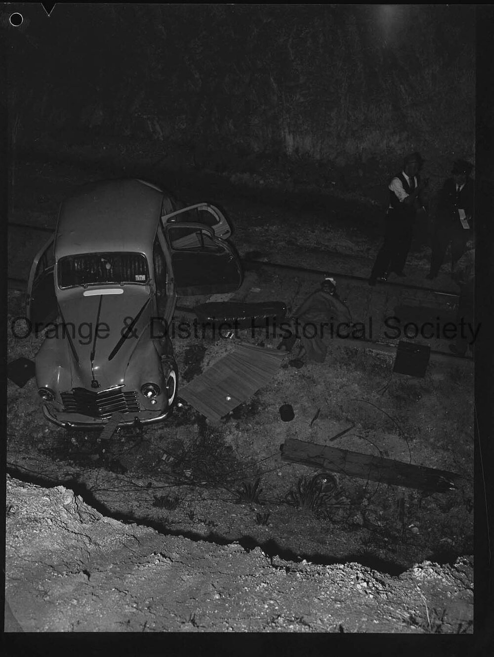 Car crashes on railway line