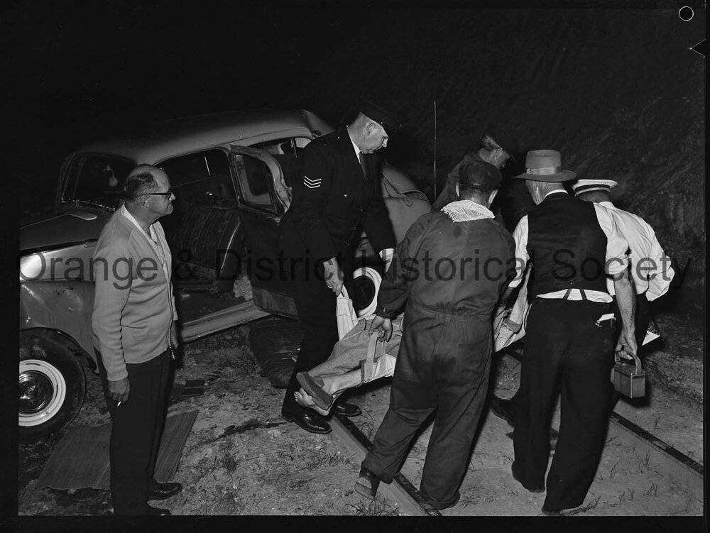 Car crashes on railway line