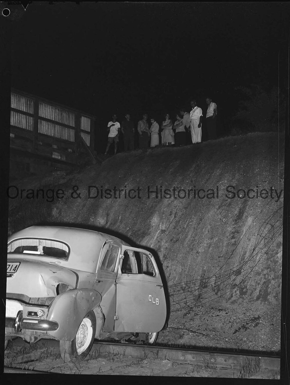 Car crashes on railway line