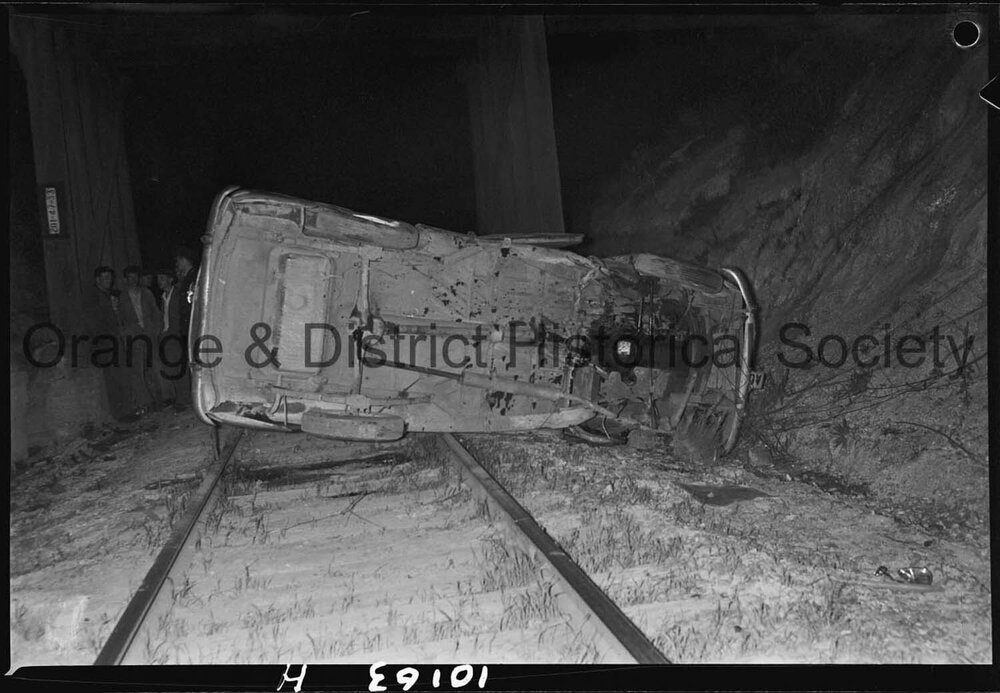 Car crashes on railway line