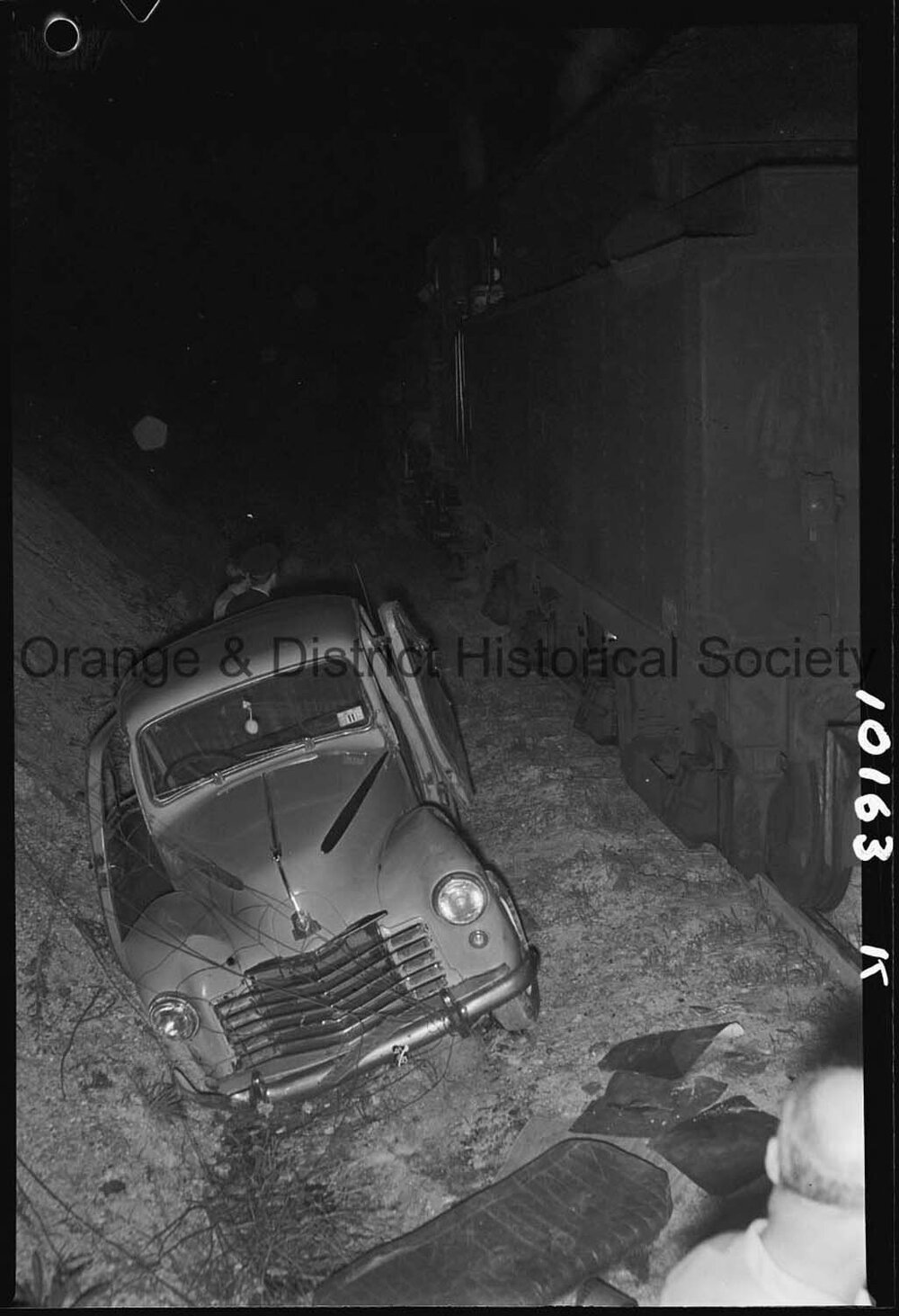 Car crashes on railway line
