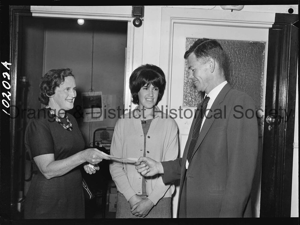 Cherry Blossom Queen candidate, festival cheque