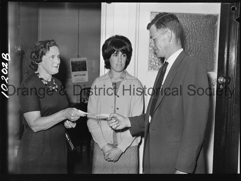Cherry Blossom Queen candidate, festival cheque