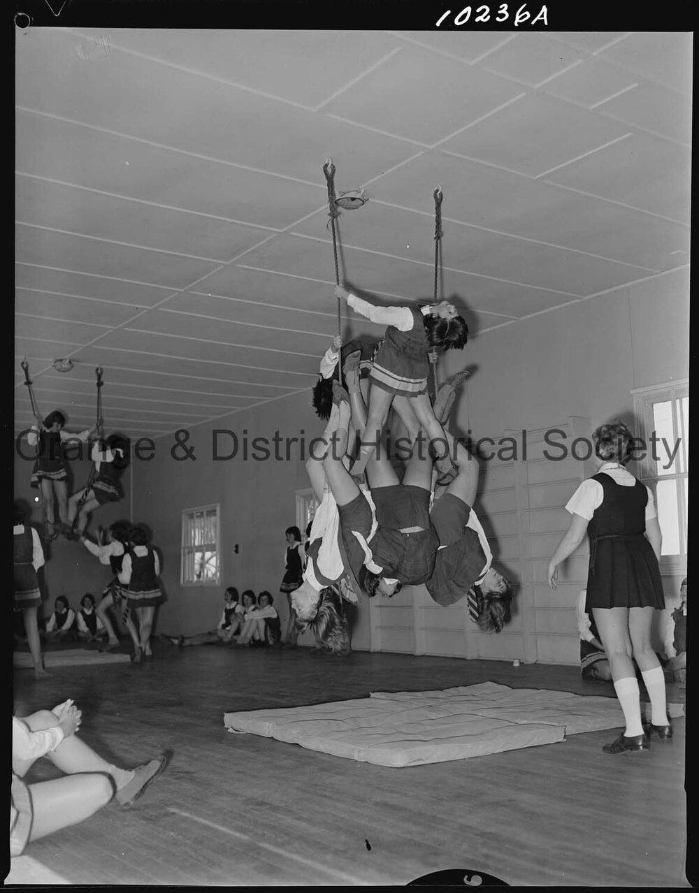Physical education display by pupils at PLC