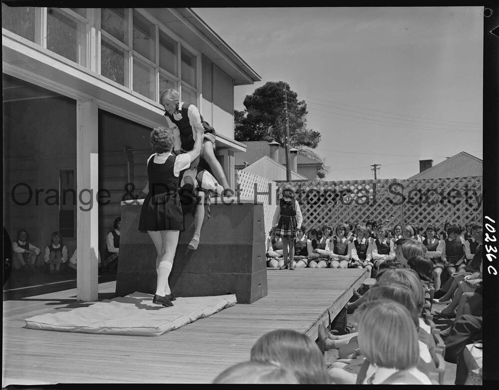 Physical education display by pupils at PLC