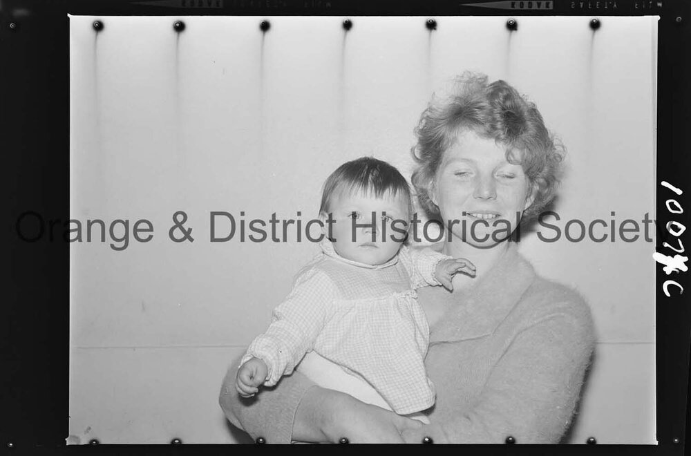 Passport photo Mrs J K Hurley and baby
