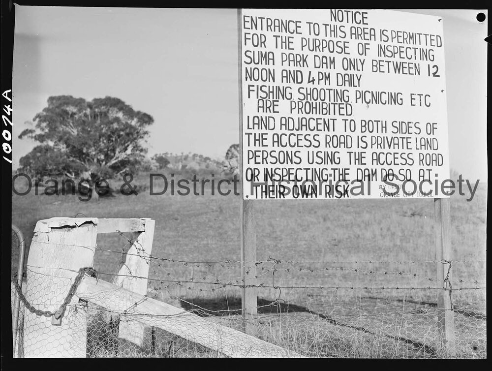 Suma Park Dam noticeboard