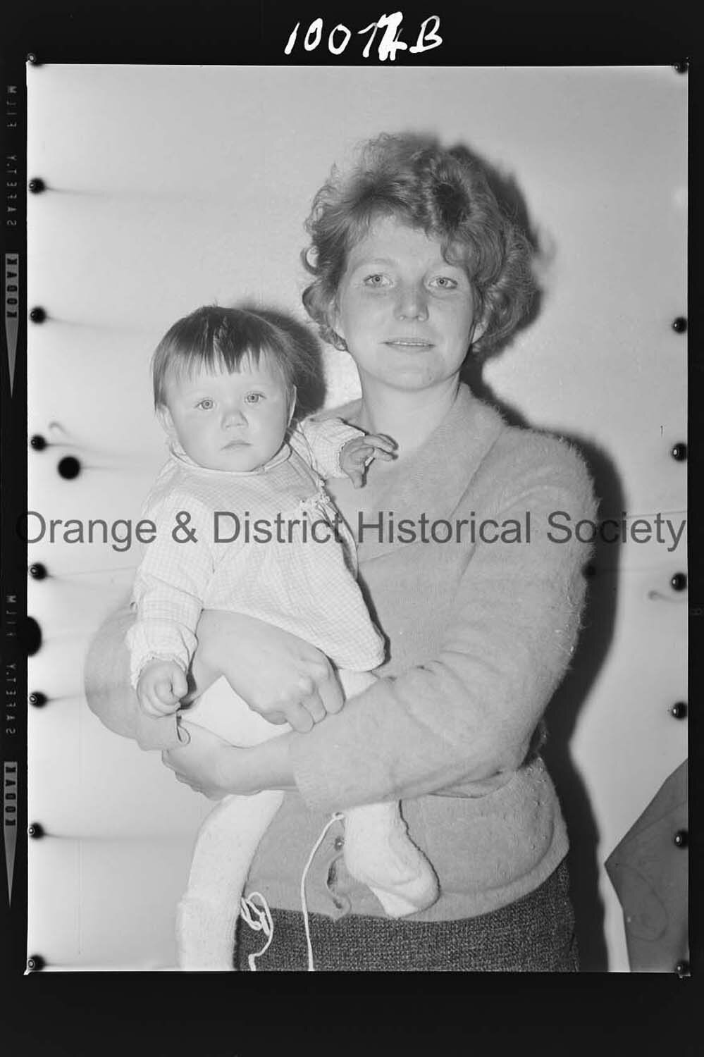 Passport photo Mrs J K Hurley and baby