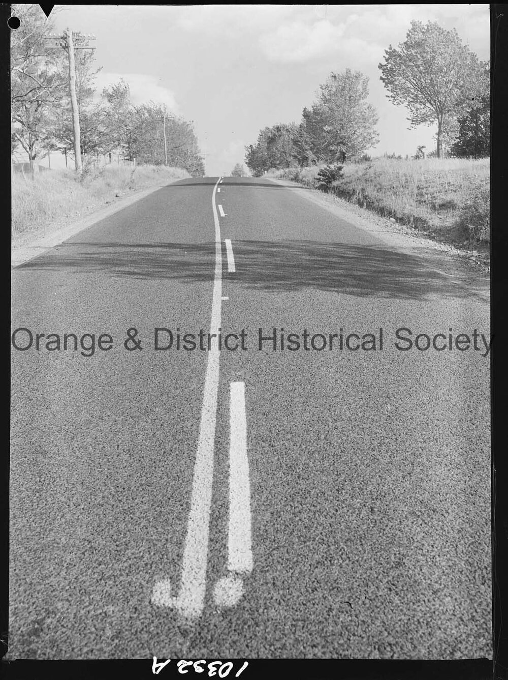 Freshly painted 'off-centre' lines